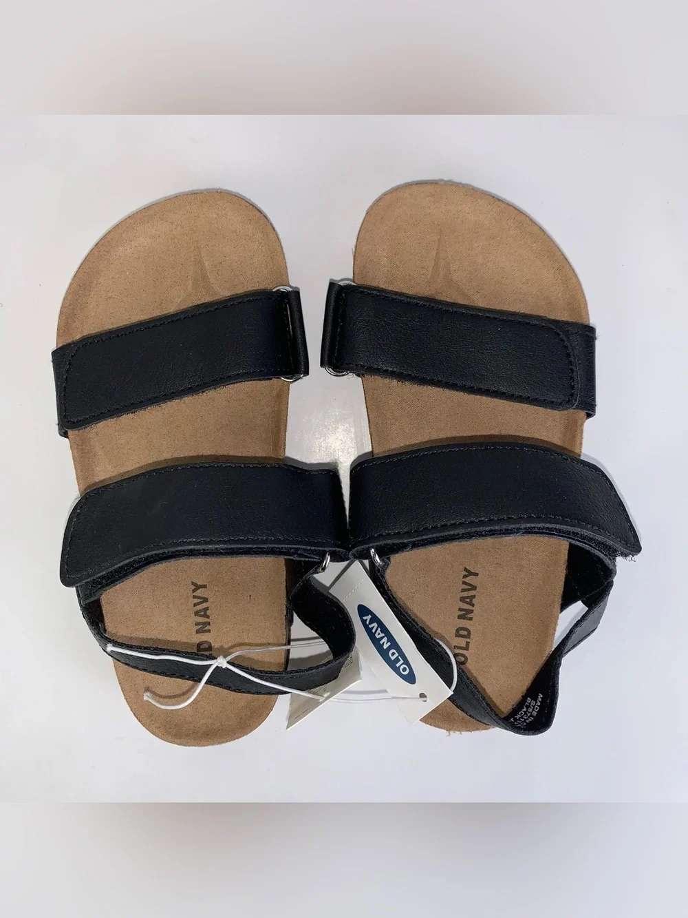 Old Navy PU double strap black sandals girls size 9